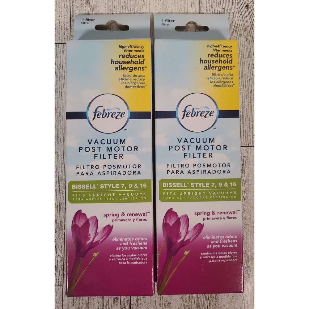 Febreze Vacuum Post Motor Filter Bissell 7, 9, 16 Upright Spring Renewal 2 Pack
